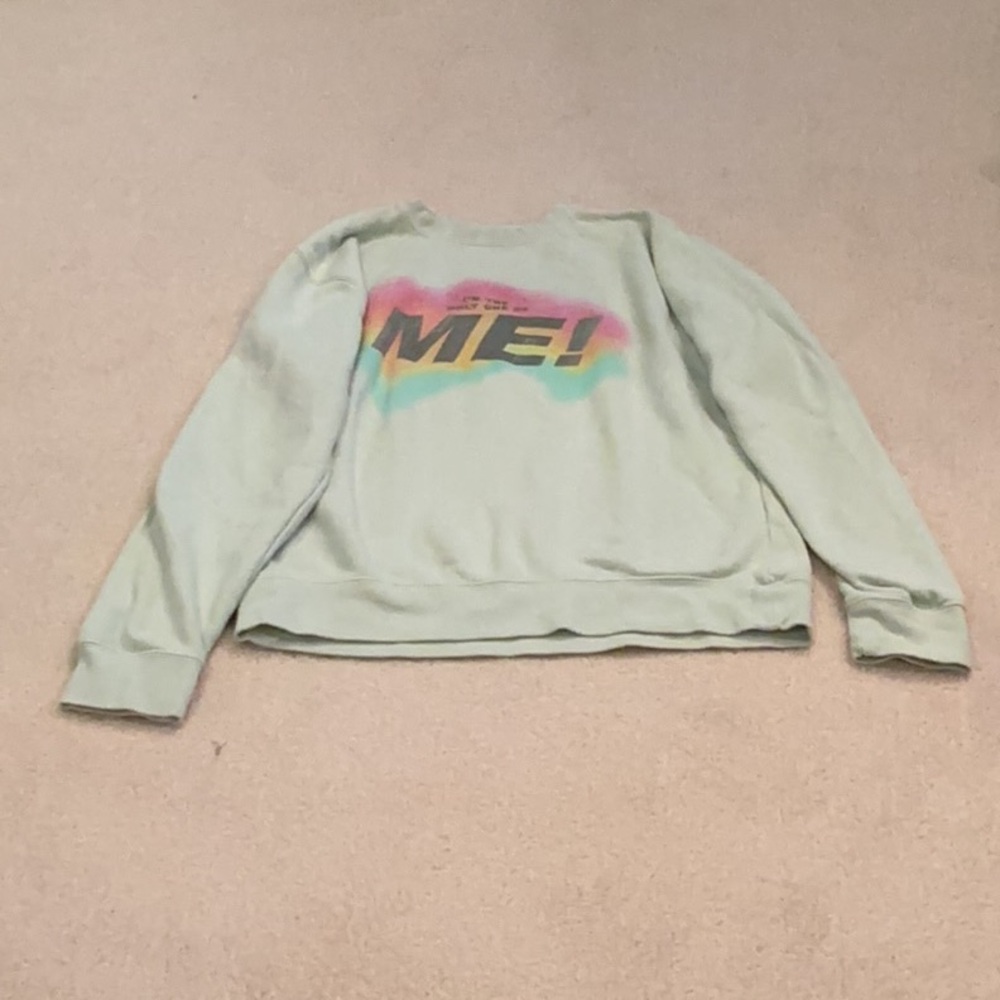 Taylor Swift Mint Green Sweater with Multicolor pattern